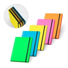 WATTERS. Bloc-notes A5 en PU fluorescent. Feuilles lignées