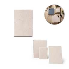 ORGANIC SEMI-RIGID. Bloc-notes A5 avec couverture semi-rigide en matière organique d'éléphant (95%)