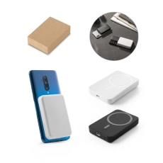 AMPERE. Batterie nomade magnétique de 5 000 mAh avec chargeur sans fil ultrarapide de 15 W en 100 % rABS