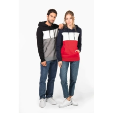 Sweat-shirt tricolore à capuche unisexe