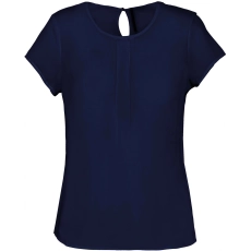 Blouse crêpe manches courtes femme