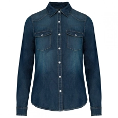 Chemise denim manches longues femme